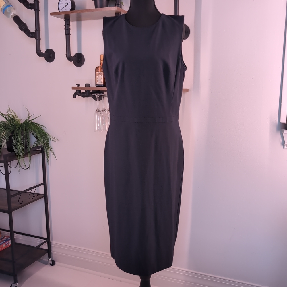 Sleek Ann Taylor Tall Sheath Dress in Black. Perfect for Office Siren/Corporate